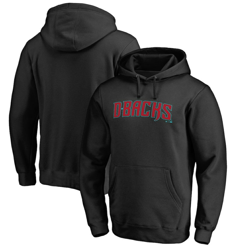 Arizona Diamondbacks Official Wordmark Fitted Pullover Hoodie - Black - MLB on Sale