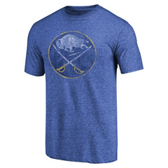 Buffalo Sabres Throwback Vintage Logo Tri-Blend T-Shirt - Royal - NHL 2939505