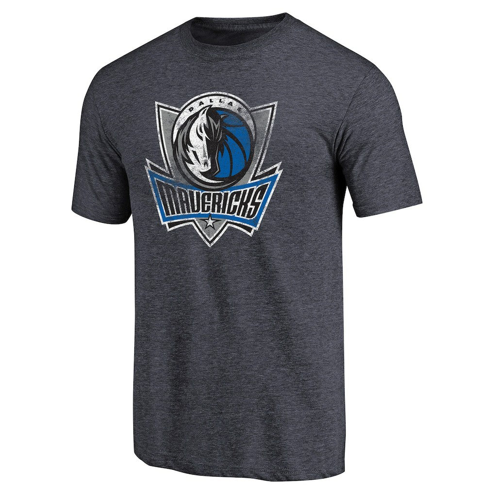Dallas Mavericks Distressed Logo Tri-Blend T-Shirt Navy