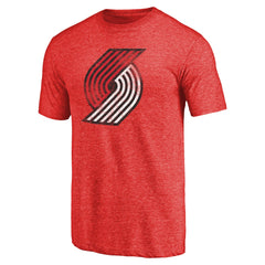 Portland Trail Blazers Distressed Logo Tri-Blend T-Shirt Red