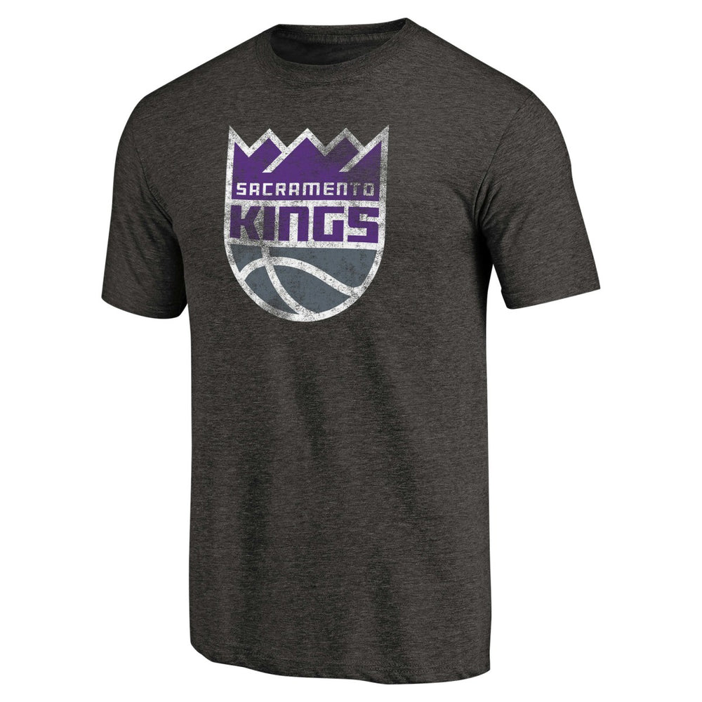 Sacramento Kings Distressed Logo Tri-Blend T-Shirt Black