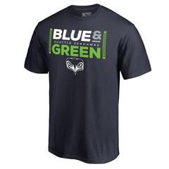 Seattle Seahawks Alternate Team Logo Gear Blue & Green T-Shirt College Navy