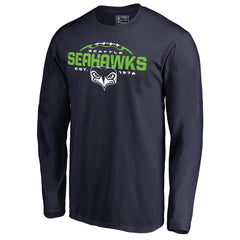 Seattle Seahawks Alternate Team Logo Gear Flea Flicker Long Sleeve T-Shirt College Navy