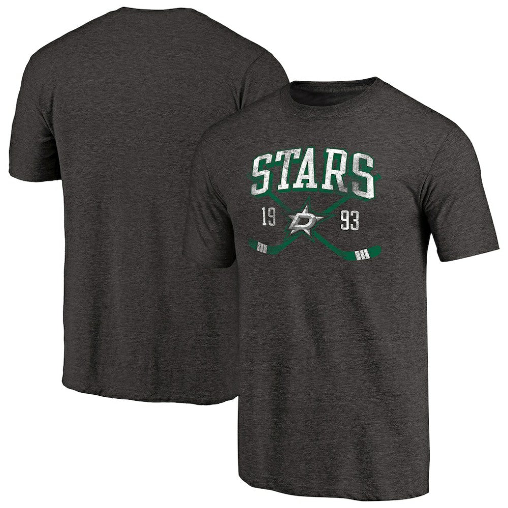 Dallas Stars Vintage Collection Line Shift Tri-Blend T-Shirt - Black - NHL 2953221