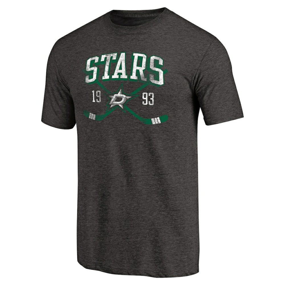 Dallas Stars Vintage Collection Line Shift Tri-Blend T-Shirt - Black - NHL 2953221