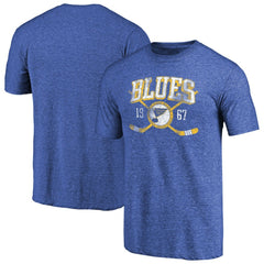 St. Louis Blues Vintage Collection Line Shift Tri-Blend T-Shirt - Royal - NHL 2953232