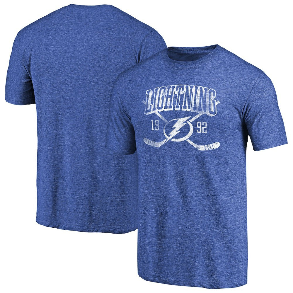 Tampa Bay Lightning Vintage Collection Line Shift Tri-Blend T-Shirt - Heathered Blue - NHL 2953233
