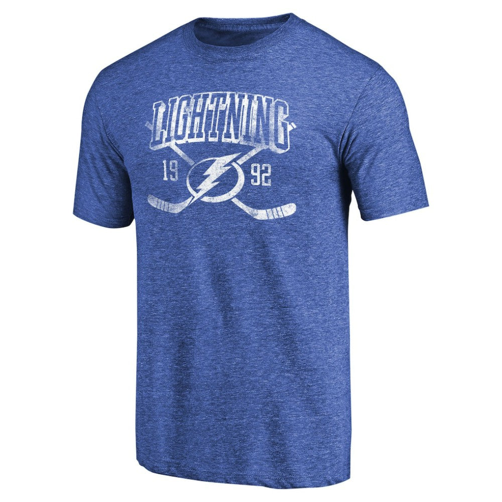 Tampa Bay Lightning Vintage Collection Line Shift Tri-Blend T-Shirt - Heathered Blue - NHL 2953233