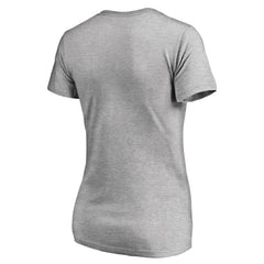 Los Angeles Dodgers Women's Hometown Collection Knockout State V-Neck T-Shirt - Ash - MLB Lifestyle