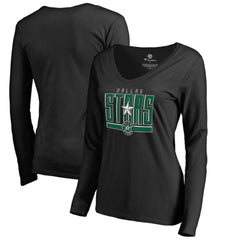 Dallas Stars Women's Hometown Collection V-Neck Long Sleeve T-Shirt - Black - NHL 2970613