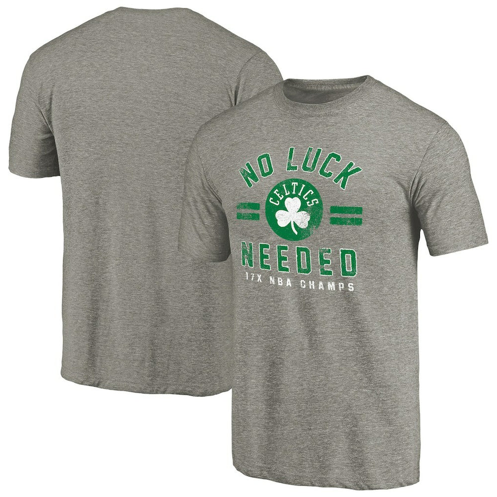 Boston Celtics No Luck Hometown Collection Tri-Blend T-Shirt Gray