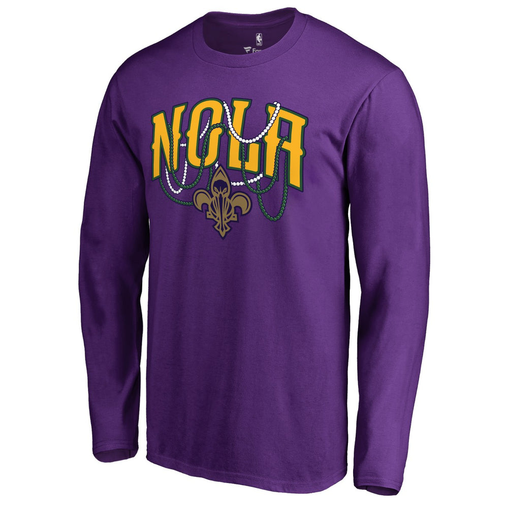 New Orleans Pelicans NOLA Beads Hometown Collection Long Sleeve T-Shirt Purple
