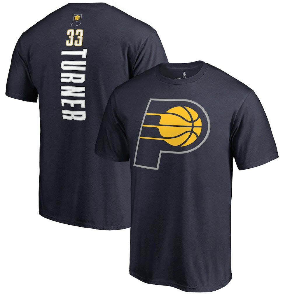 Myles Turner Indiana Pacers Backer Name and Number T-Shirt Navy