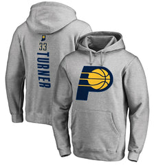 Myles Turner Indiana Pacers Backer Name and Number Pullover Hoodie Heathered Gray