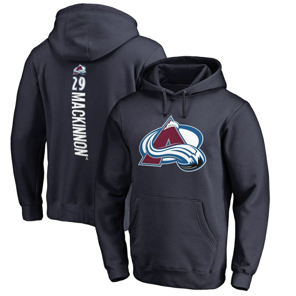 Nathan MacKinnon Colorado Avalanche Backer Name & Number Pullover Hoodie - Navy - NHL 2975524