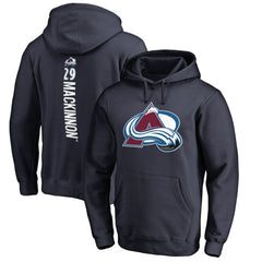 Nathan MacKinnon Colorado Avalanche Backer Name & Number Pullover Hoodie - Navy - NHL 2975524