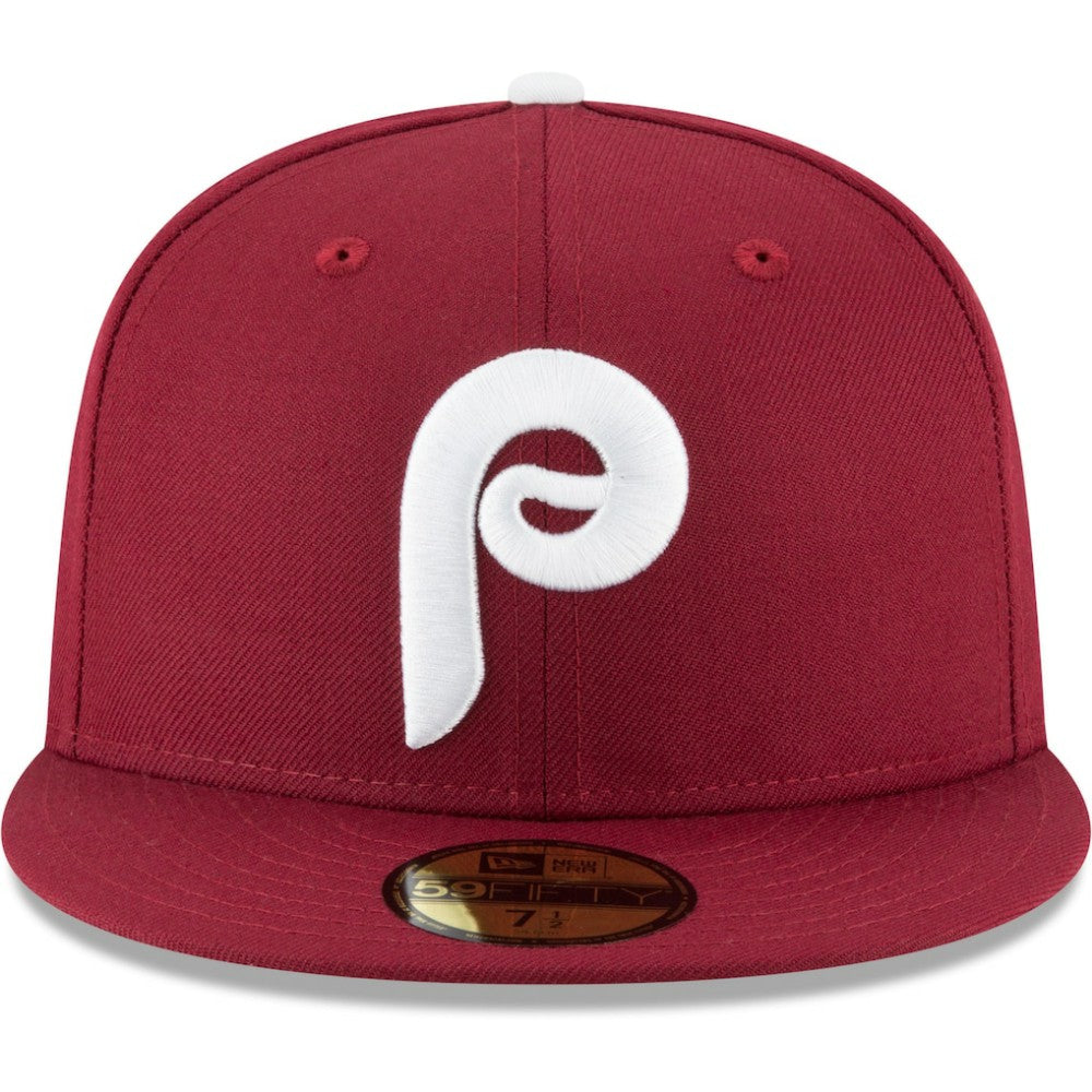 Philadelphia Phillies New Era Cooperstown Collection Wool 59FIFTY Fitted Hat - Maroon - New Era on Sale