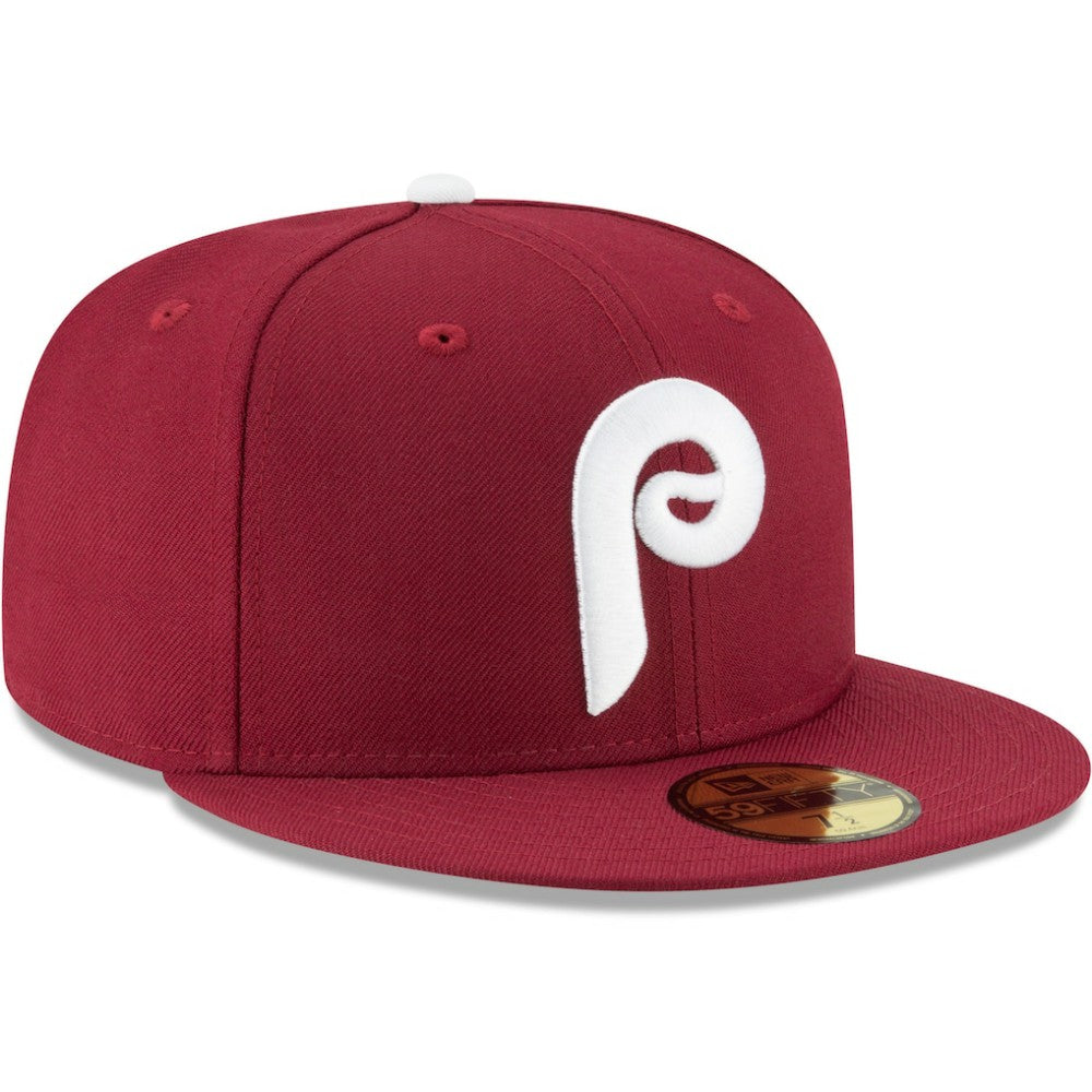 Philadelphia Phillies New Era Cooperstown Collection Wool 59FIFTY Fitted Hat - Maroon - New Era on Sale