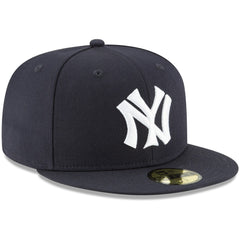 New York Yankees New Era Cooperstown Collection Wool 59FIFTY Fitted Hat - Navy - New Era on Sale