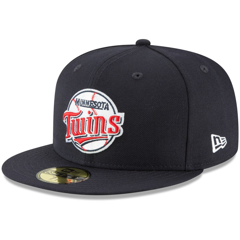 Minnesota Twins New Era Cooperstown Collection Wool 59FIFTY Fitted Hat - Navy - New Era Discount