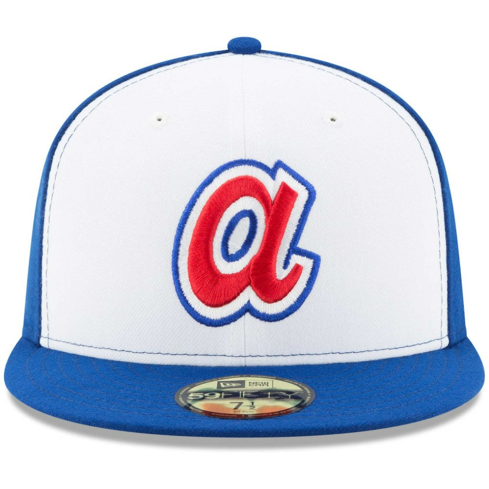 New Era Atlanta Braves Cooperstown Collection 59FIFTY Fitted Hat - White/Royal - New Era Lifestyle