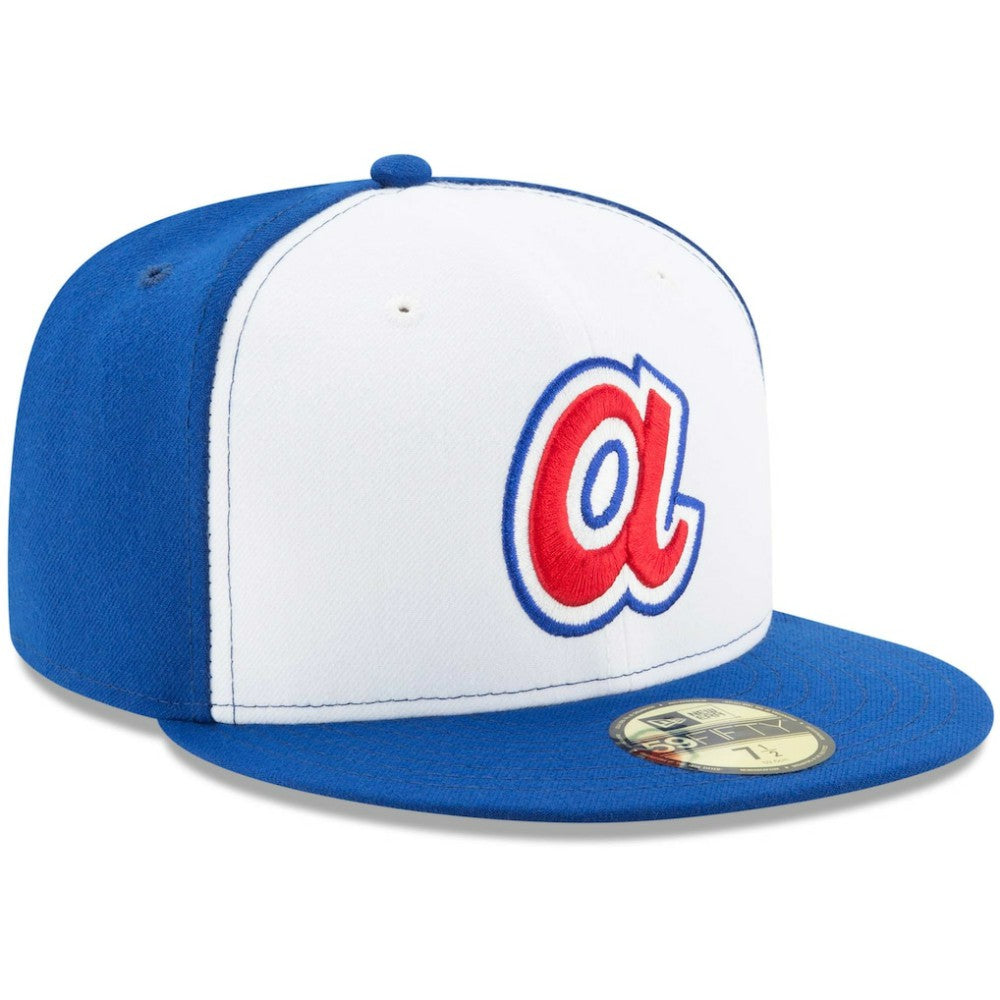New Era Atlanta Braves Cooperstown Collection 59FIFTY Fitted Hat - White/Royal - New Era Lifestyle