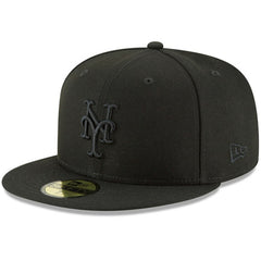 New York Mets New Era Primary Logo Basic 59FIFTY Fitted Hat - Black - New Era on Sale
