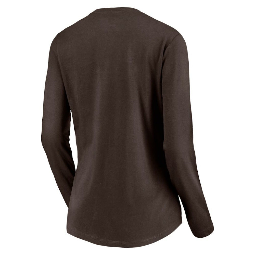 San Diego Padres Women's Cooperstown Collection Wahconah Long Sleeve V-Neck T-Shirt - Brown - MLB on Sale