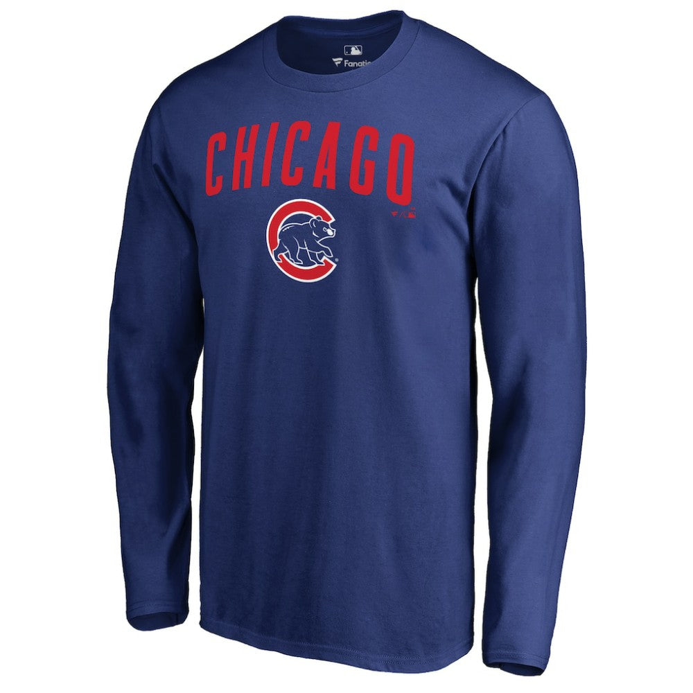 Chicago Cubs Team Lockup Long Sleeve T-Shirt - Royal - MLB Online
