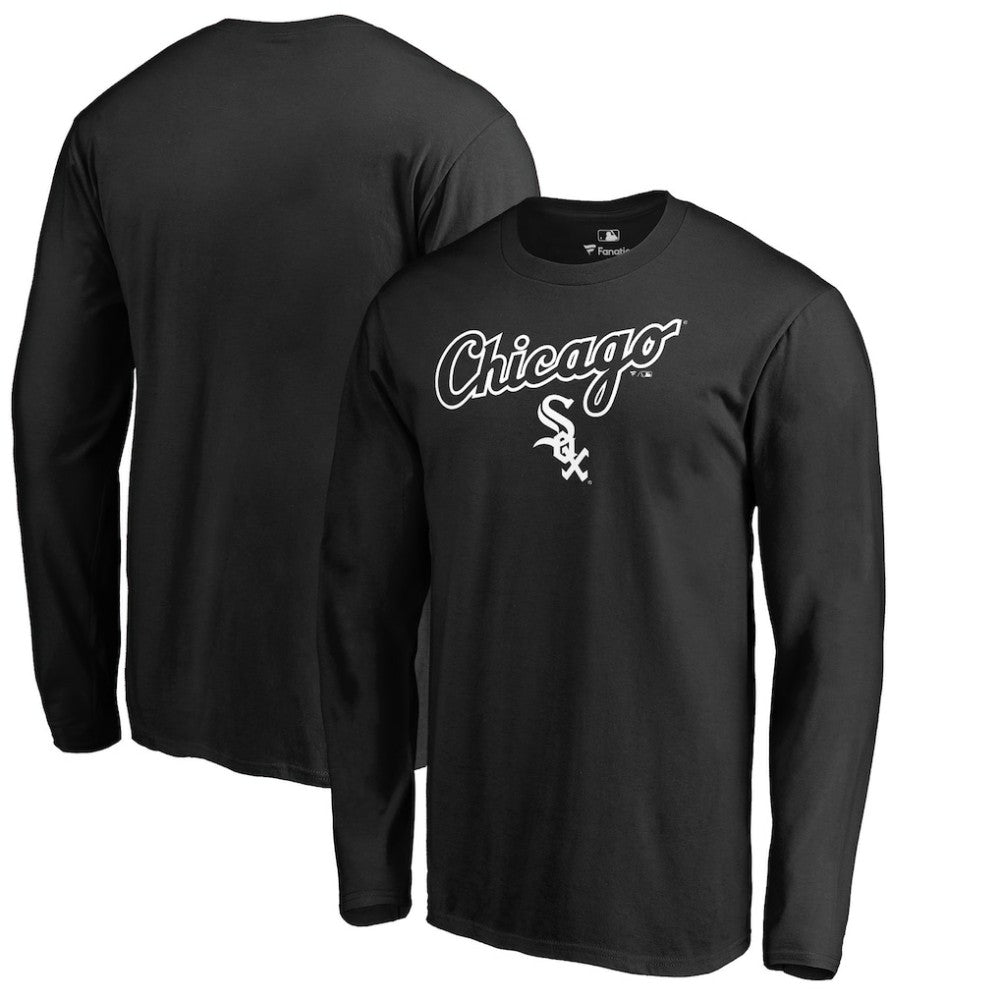 Chicago White Sox Team Lockup Long Sleeve T-Shirt - Black - MLB on Sale