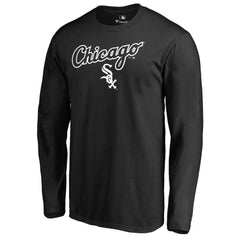 Chicago White Sox Team Lockup Long Sleeve T-Shirt - Black - MLB on Sale