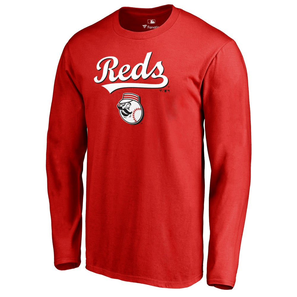Cincinnati Reds Team Lockup Long Sleeve T-Shirt - Red - MLB Lifestyle