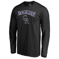 Colorado Rockies Team Lockup Long Sleeve T-Shirt - Black - MLB Online