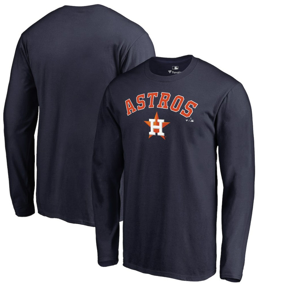 Houston Astros Team Lockup Long Sleeve T-Shirt - Navy - MLB Lifestyle
