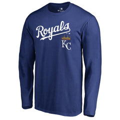 Kansas City Royals Team Lockup Long Sleeve T-Shirt - Royal - MLB Sale