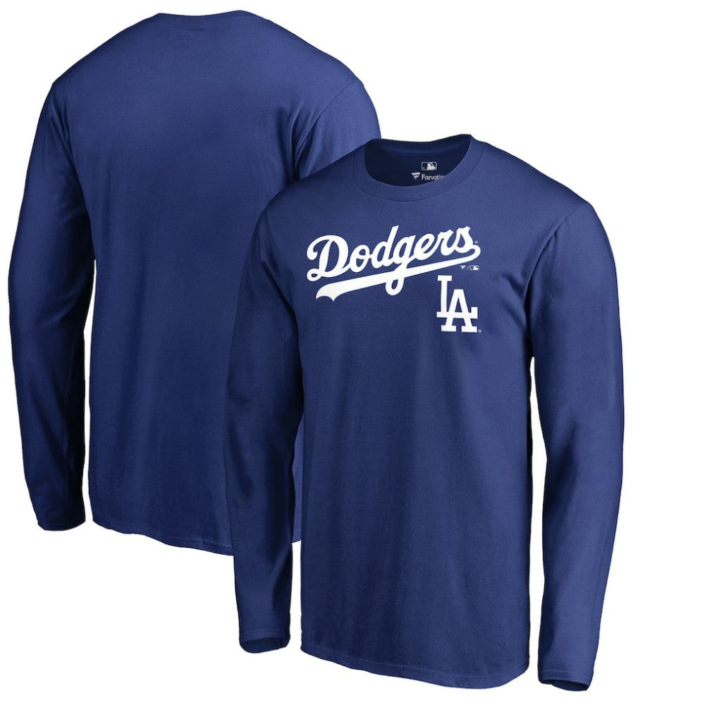 Los Angeles Dodgers Team Lockup Long Sleeve T-Shirt - Royal - MLB Online