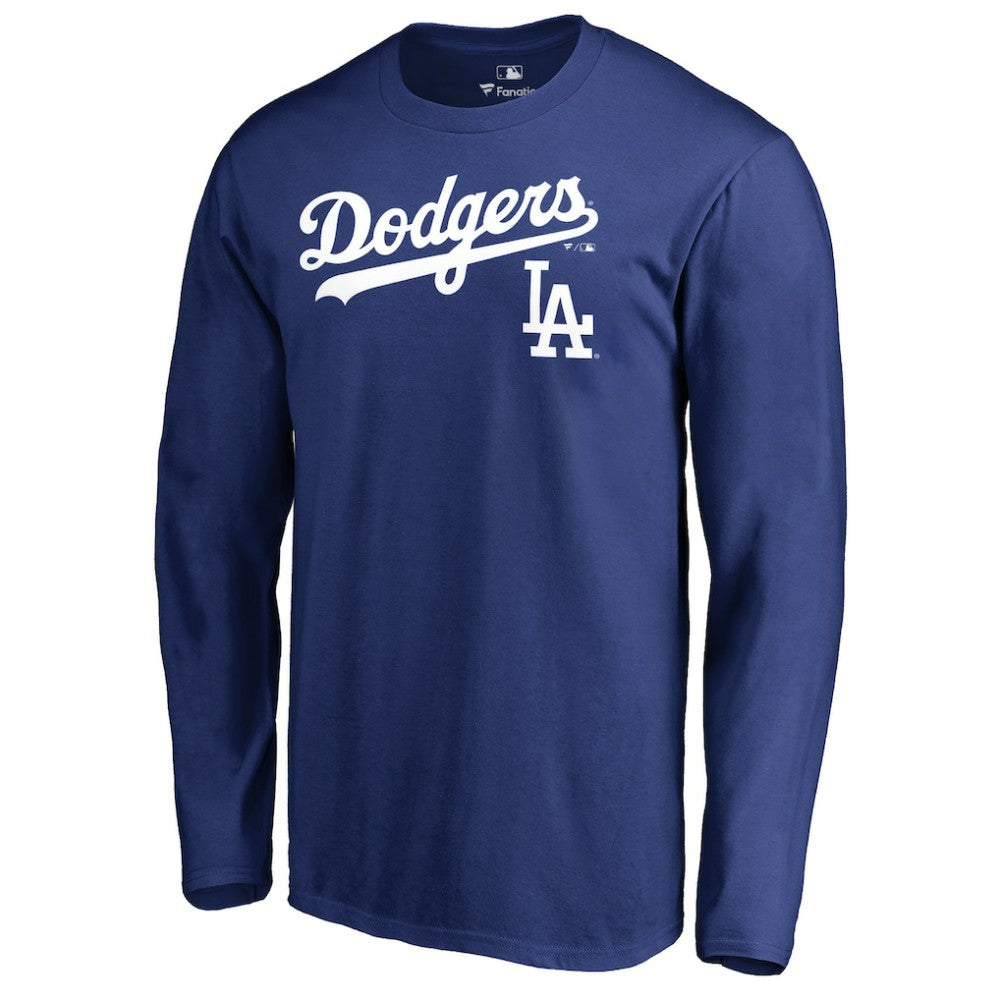 Los Angeles Dodgers Team Lockup Long Sleeve T-Shirt - Royal - MLB Online