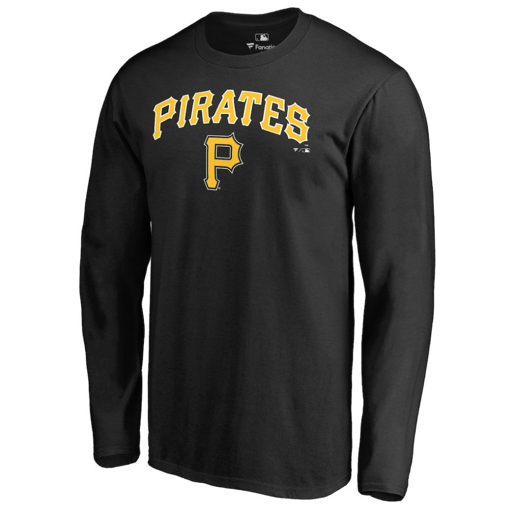 Pittsburgh Pirates Team Lockup Long Sleeve T-Shirt - Black - MLB on Sale