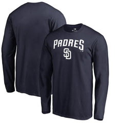 San Diego Padres Team Lockup Long Sleeve T-Shirt - Navy - MLB Sale