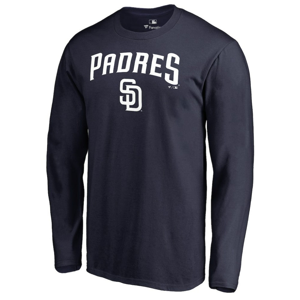 San Diego Padres Team Lockup Long Sleeve T-Shirt - Navy - MLB Sale
