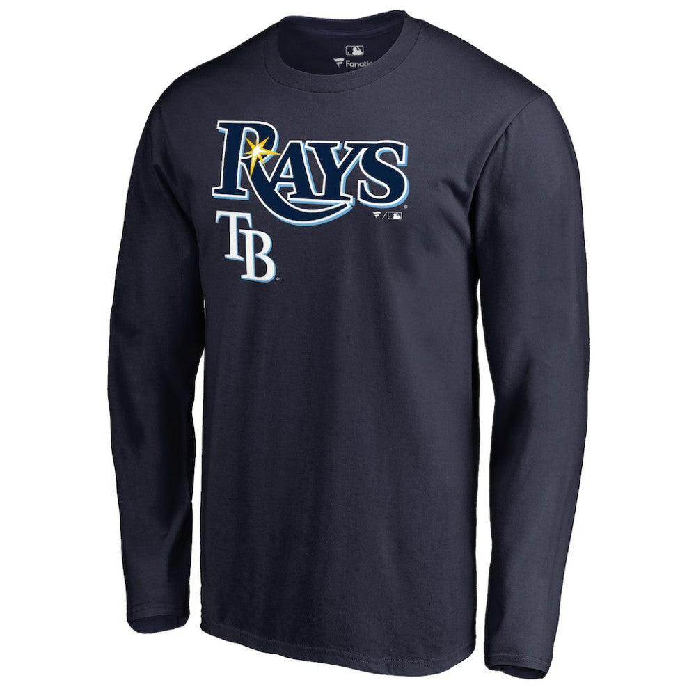 Tampa Bay Rays Team Lockup Long Sleeve T-Shirt - Navy - MLB Lifestyle