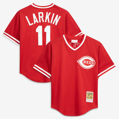 Barry Larkin Cincinnati Reds Mitchell & Ness Authentic Batting Practice Jersey - Red - Mitchell & Ness Online