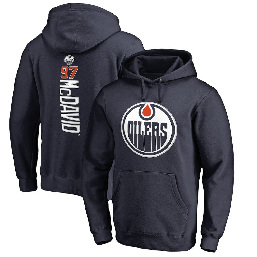 Connor McDavid Edmonton Oilers Backer Name & Number Pullover Hoodie - Navy - NHL 2984669