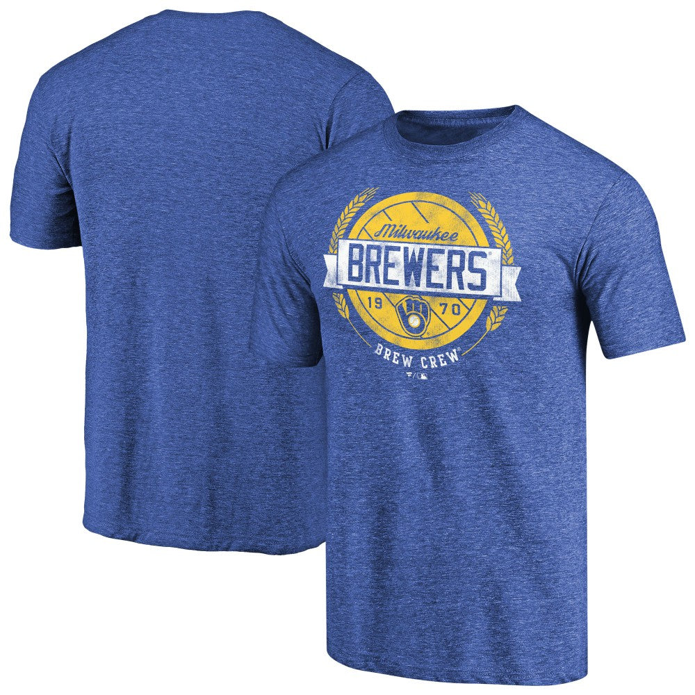 Milwaukee Brewers Hometown Collection Barrel Men T-Shirt - Royal - MLB Discount