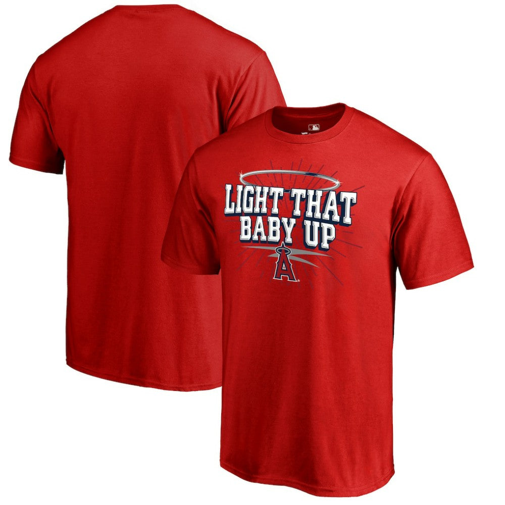 Los Angeles Angels Hometown Collection Light That Baby Up T-Shirt - Red - MLB Lifestyle