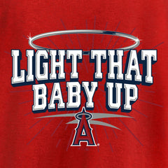 Los Angeles Angels Hometown Collection Light That Baby Up T-Shirt - Red - MLB Lifestyle