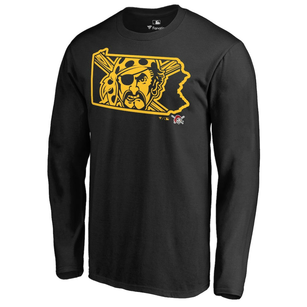 Pittsburgh Pirates Hometown Collection Bucco State Long Sleeve T-Shirt - Black - MLB Sale