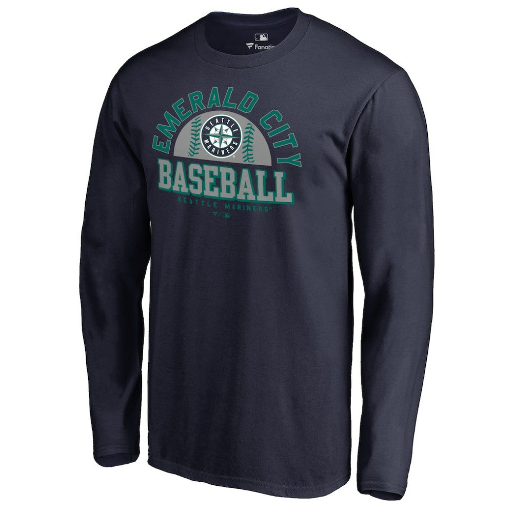 Seattle Mariners Hometown Collection Cascadia Long Sleeve T-Shirt - Navy - MLB Sale