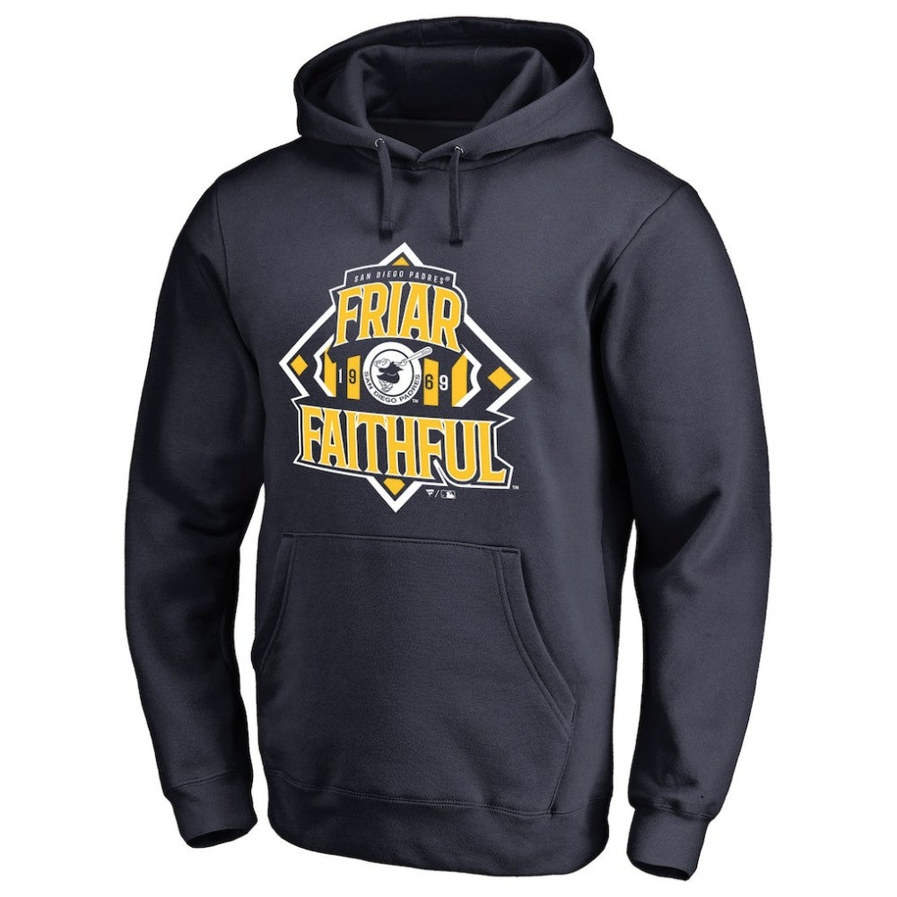 San Diego Padres Hometown Collection Friar Faithful Pullover Hoodie - Navy - MLB on Sale
