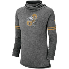 Nike New Orleans Saints Women's Historic Marks Long Sleeve Tri-Blend Funnel Sweatshirt Black